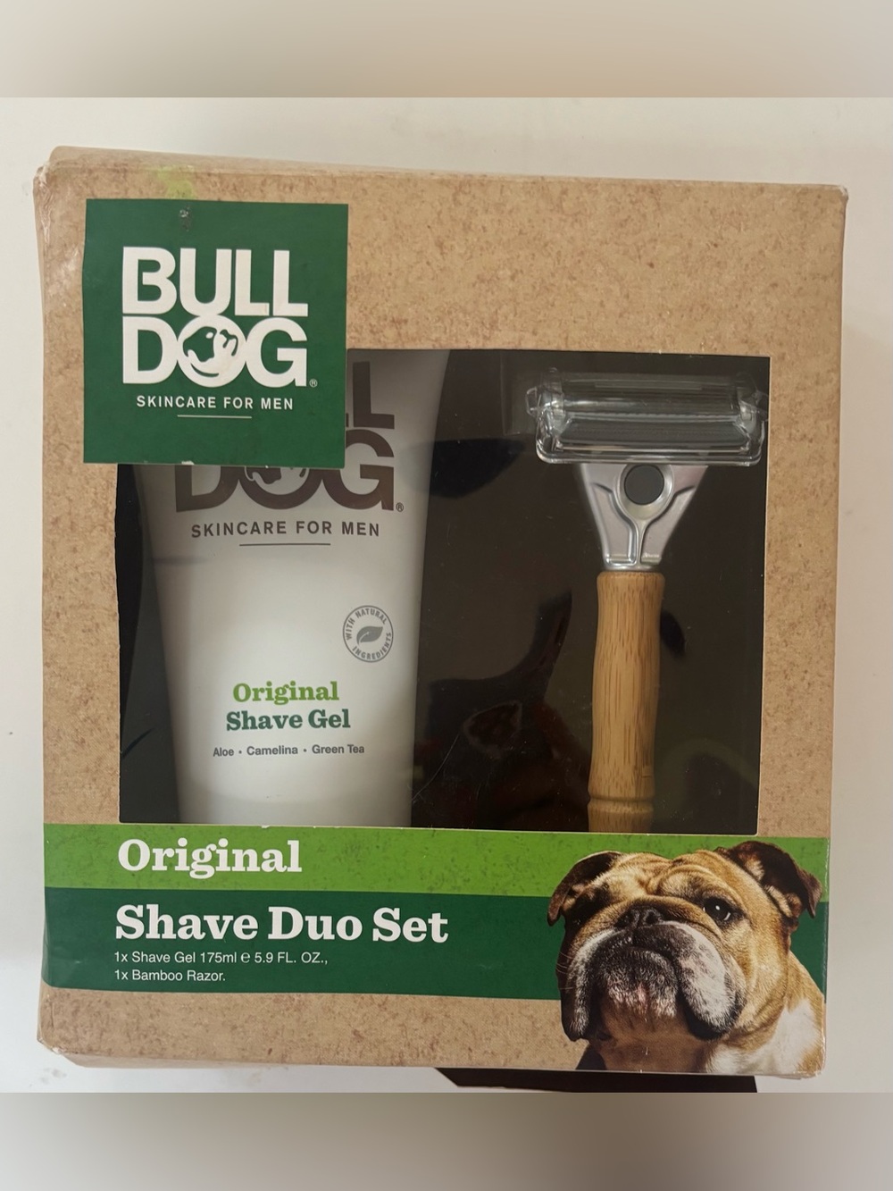 Bulldog original shave duo set for men shave gel & bamboo razor NEW NWT